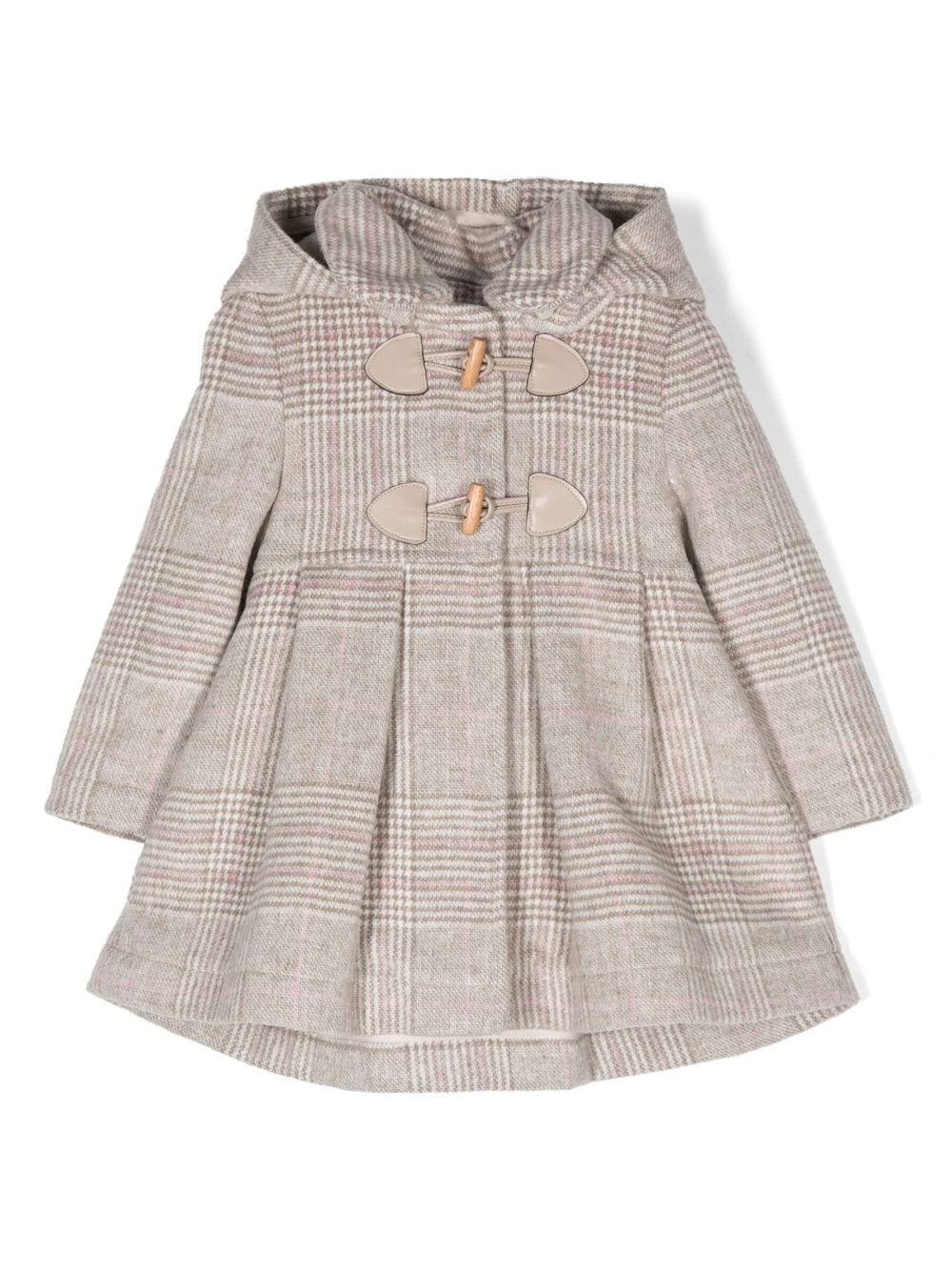 Lapin House hooded checked coat - Neutrals von Lapin House