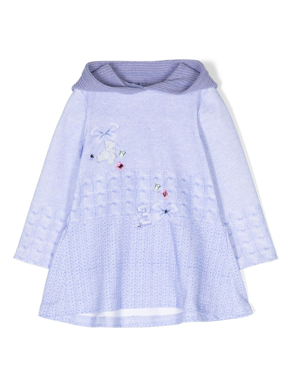 Lapin House hooded knitted dress - Blue von Lapin House