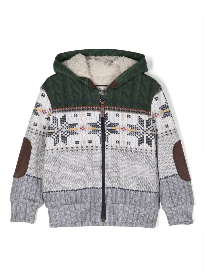 Lapin House intarsia-knit zip-up jacket - Grey von Lapin House