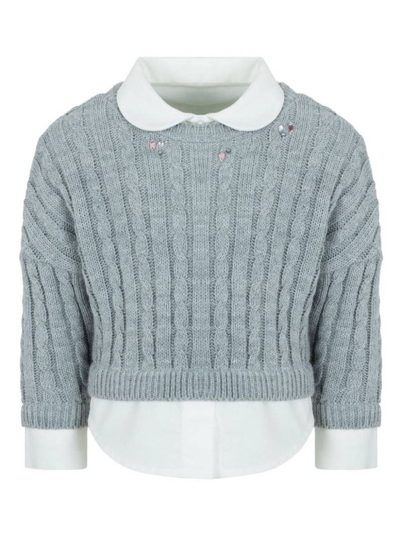 Lapin House layered-design long-sleeve top - Grey von Lapin House