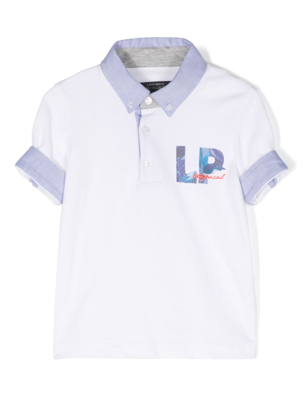 Lapin House logo-print cotton polo shirt - White von Lapin House