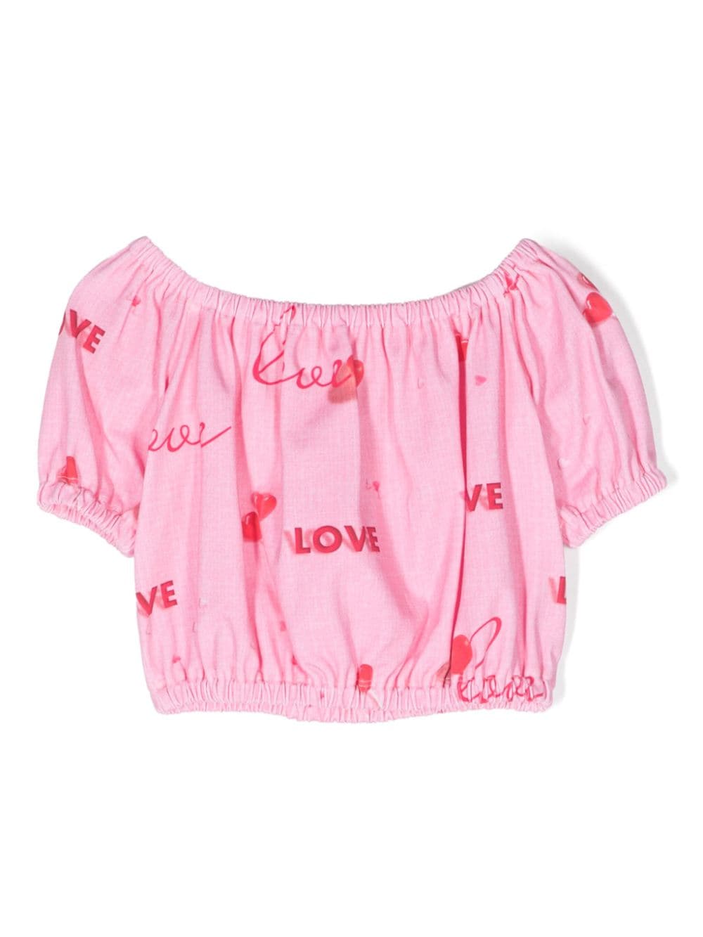 Lapin House love-print stretch-cotton blouse - Pink von Lapin House