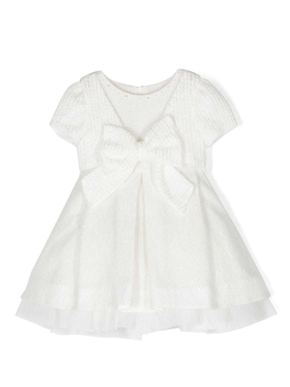 Lapin House oversize-bow flared dress - White von Lapin House