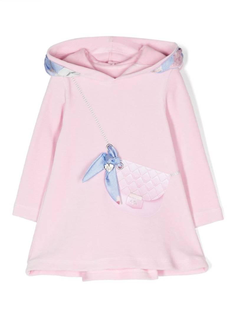 Lapin House purse-print hoodie dress - Pink von Lapin House