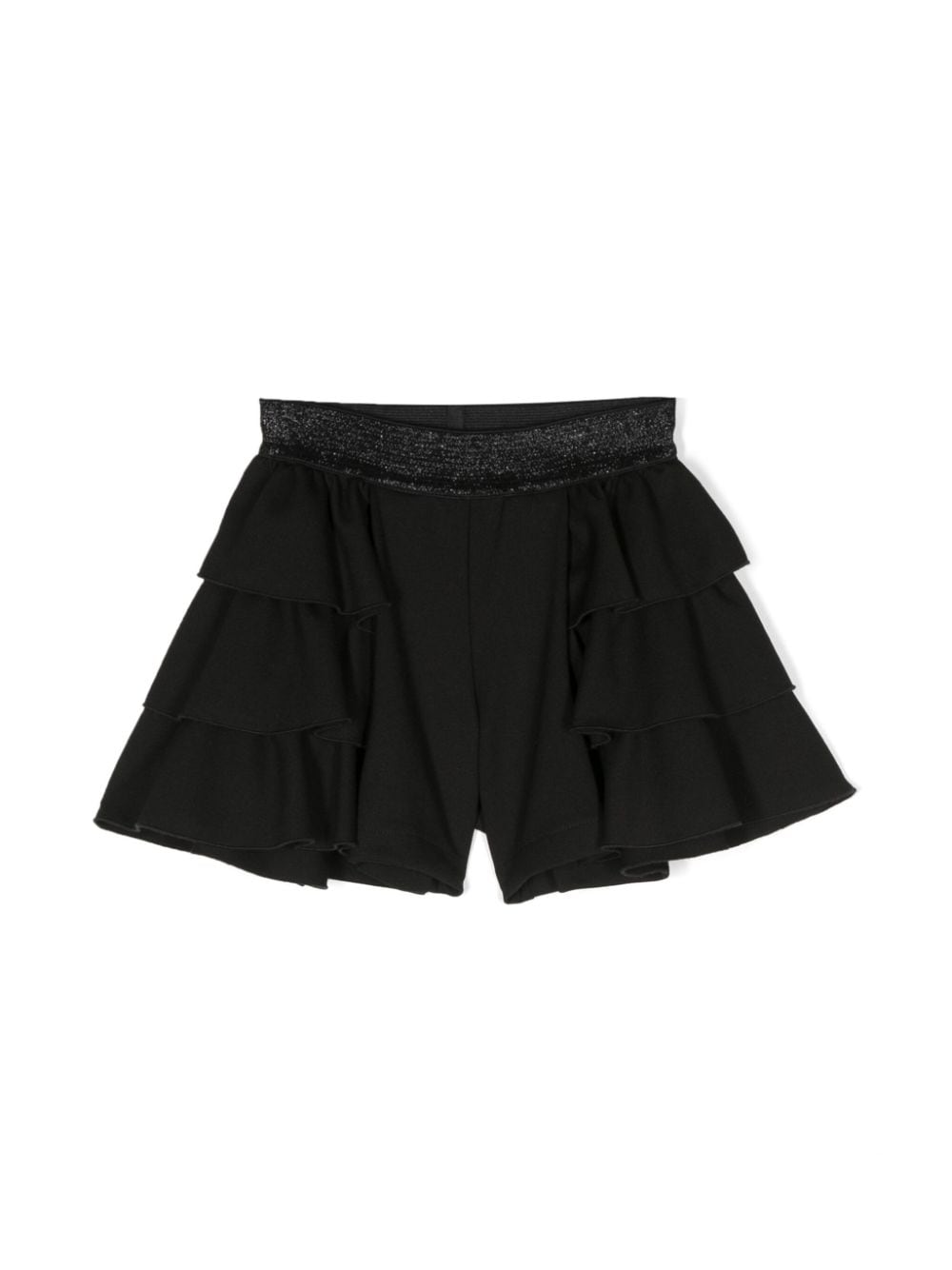 Lapin House ruffled layered short shorts - Black von Lapin House