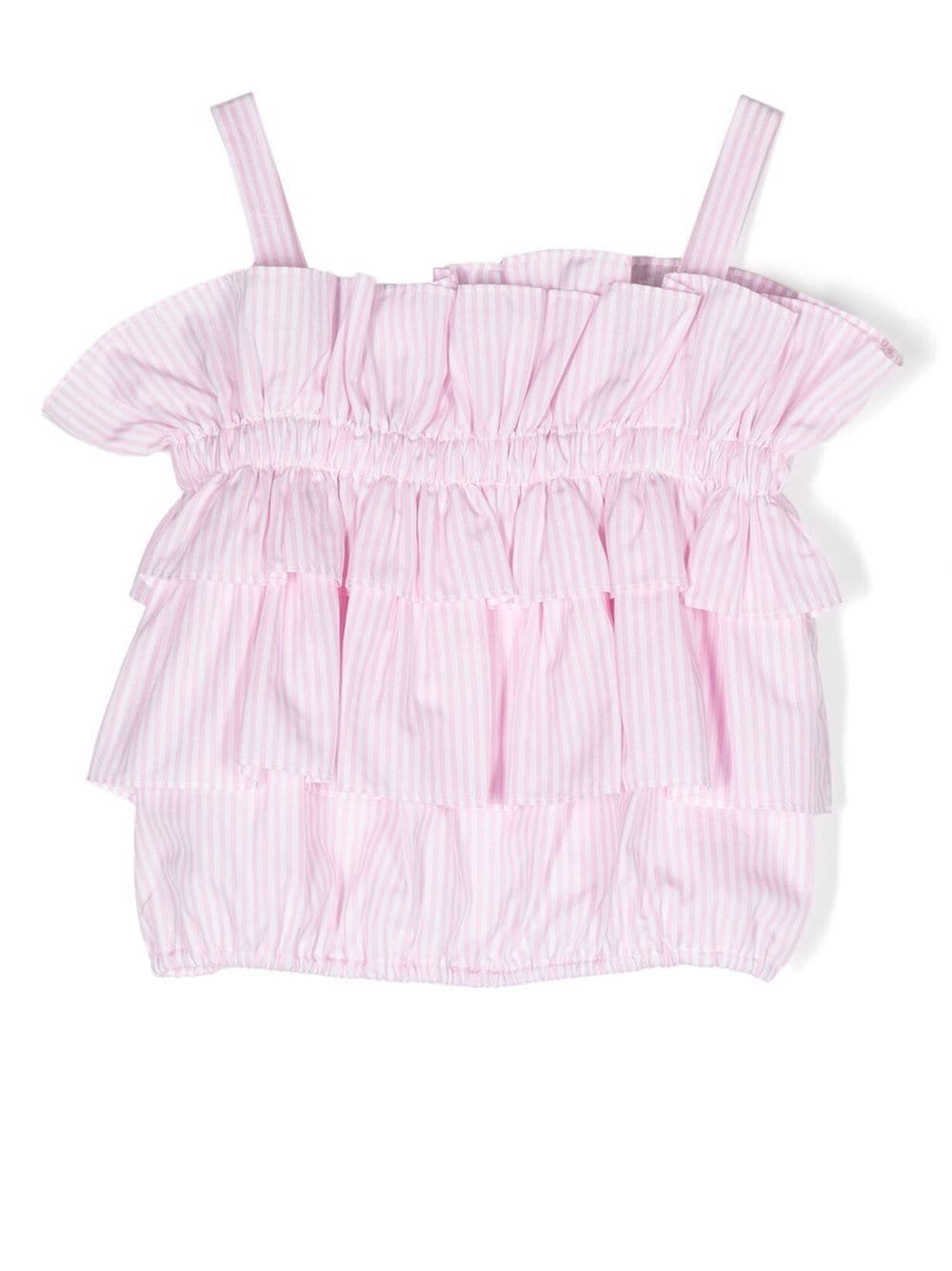 Lapin House ruffled striped sleeveless top - Pink von Lapin House