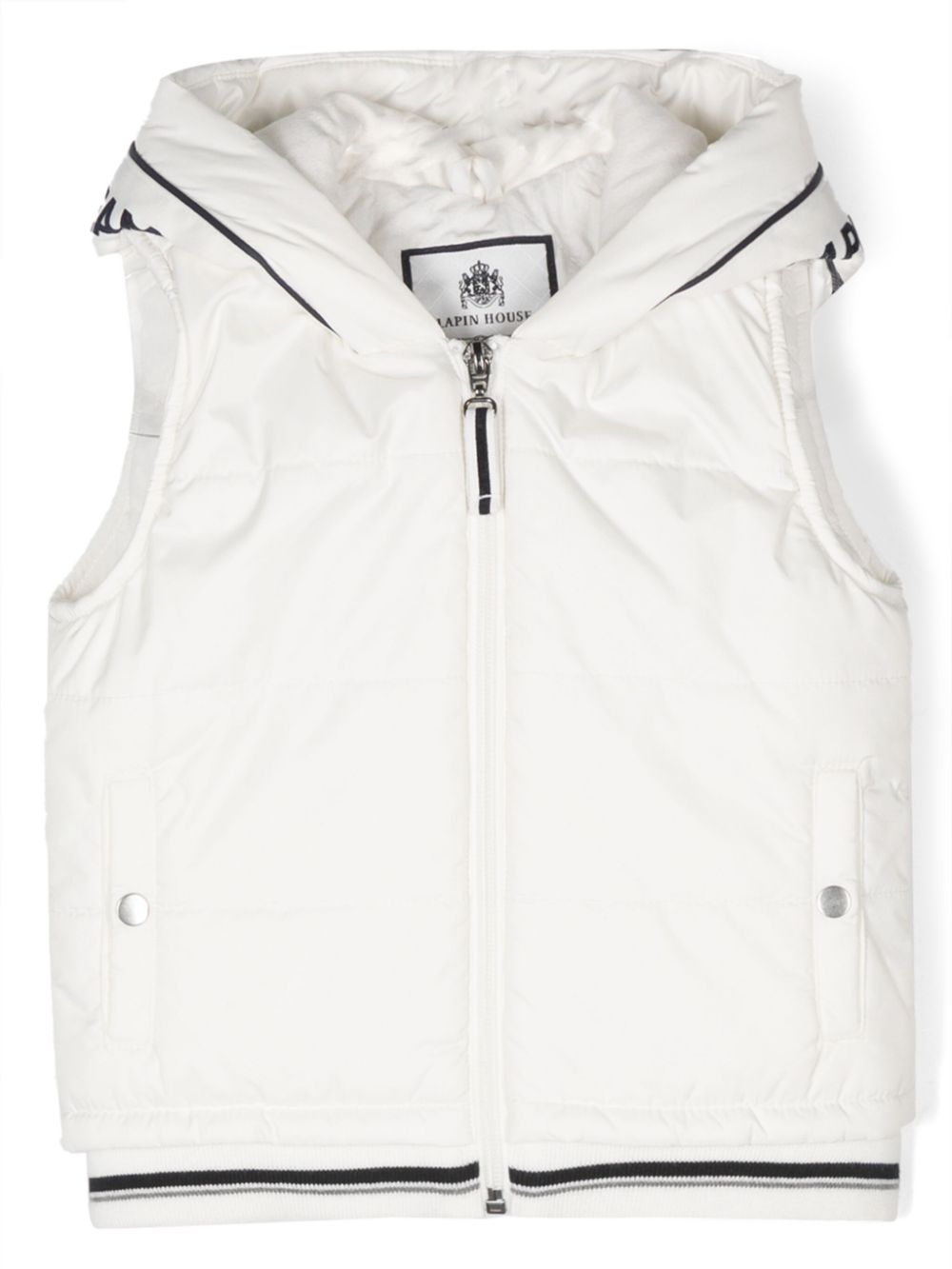 Lapin House stripe-detail hooded gilet - White von Lapin House