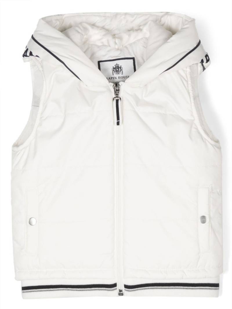 Lapin House stripe-detail hooded gilet - White von Lapin House