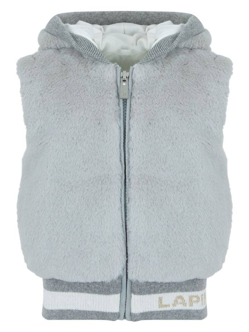 Lapin House teddy bear ears hooded gilet - Grey von Lapin House