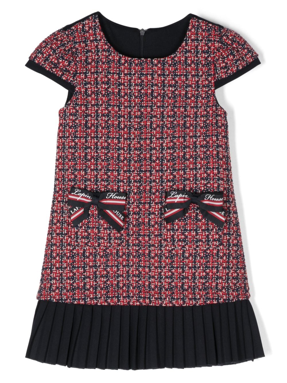 Lapin House tweed logo-bow minidress - Blue von Lapin House