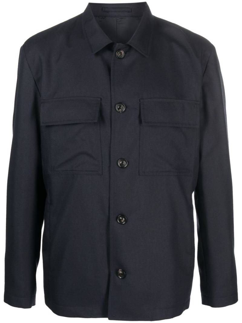 Lardini Attitude wool-blend shirt jacket - Blue von Lardini