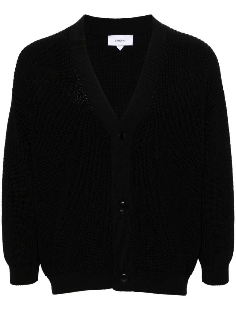 Lardini V-neck cotton cardigan - Black von Lardini