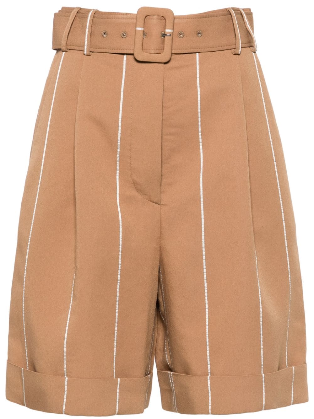 Lardini belted high-waist shorts - Brown von Lardini