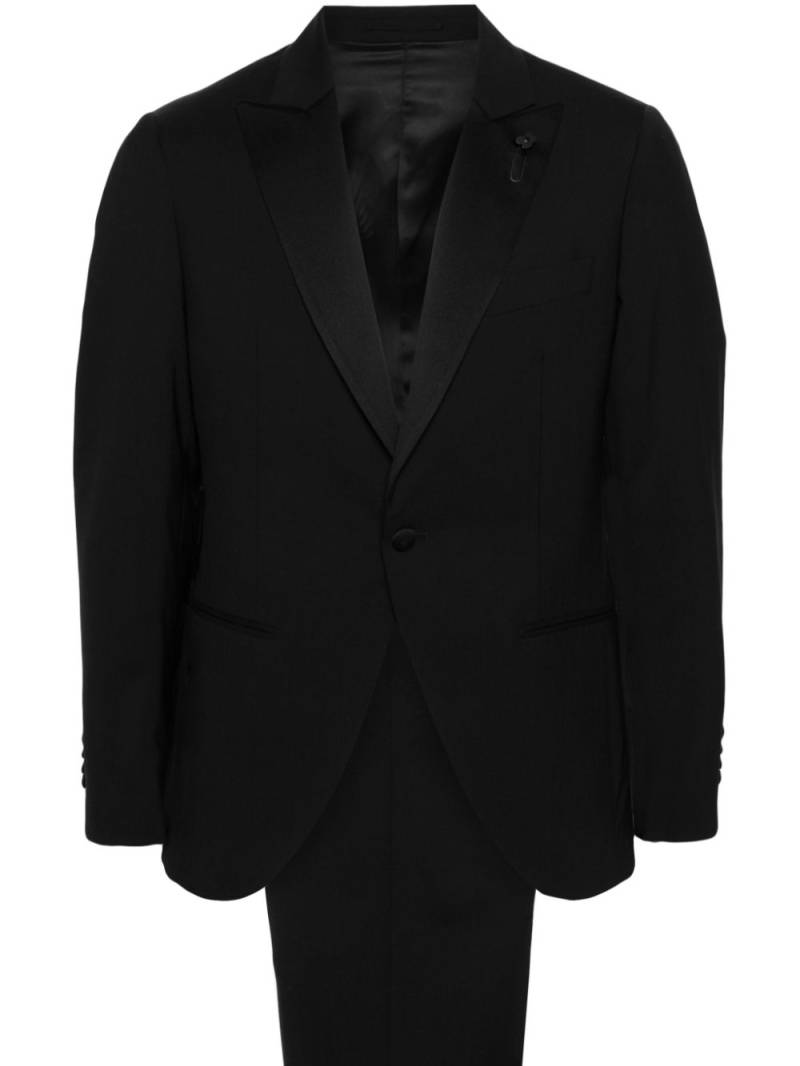 Lardini brooch-detail single-breasted suit - Black von Lardini