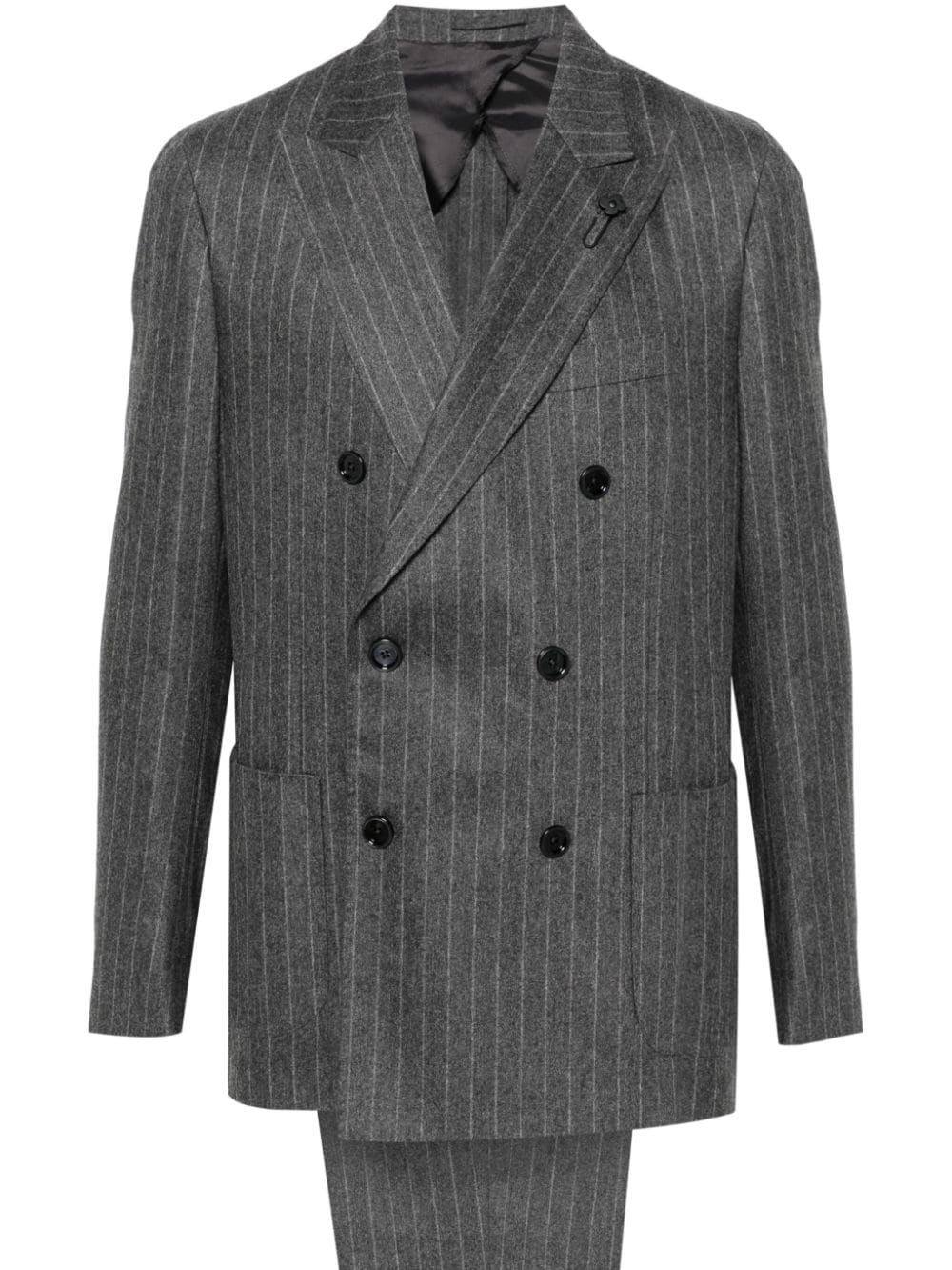 Lardini brooch-detail suit - Grey von Lardini