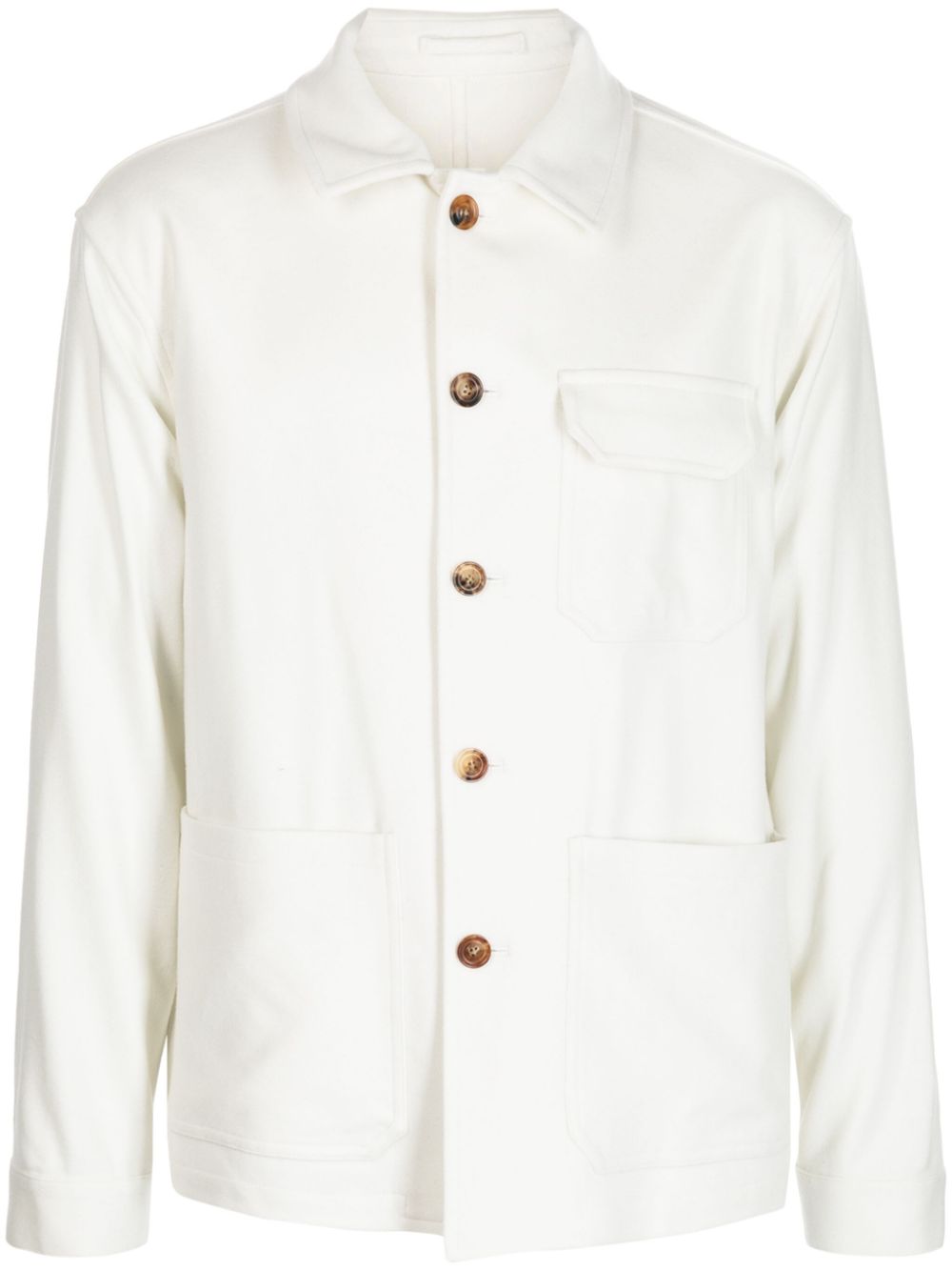 Lardini buttoned cotton shirt jacket - White von Lardini