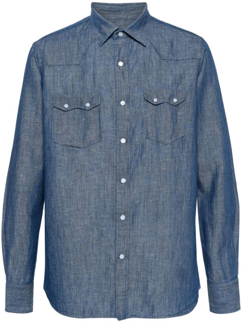 Lardini chambray longsleeved shirt - Blue von Lardini