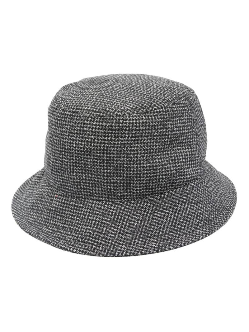 Lardini check-pattern wide-brim bucket hat - Black von Lardini