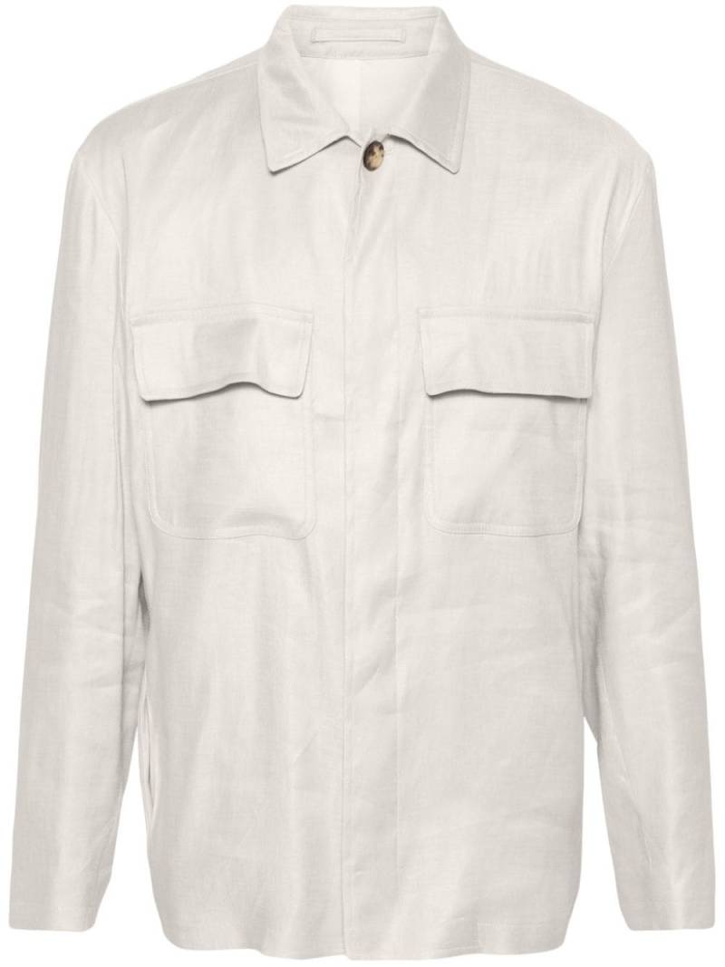 Lardini classic-collar shirt jacket - Neutrals von Lardini