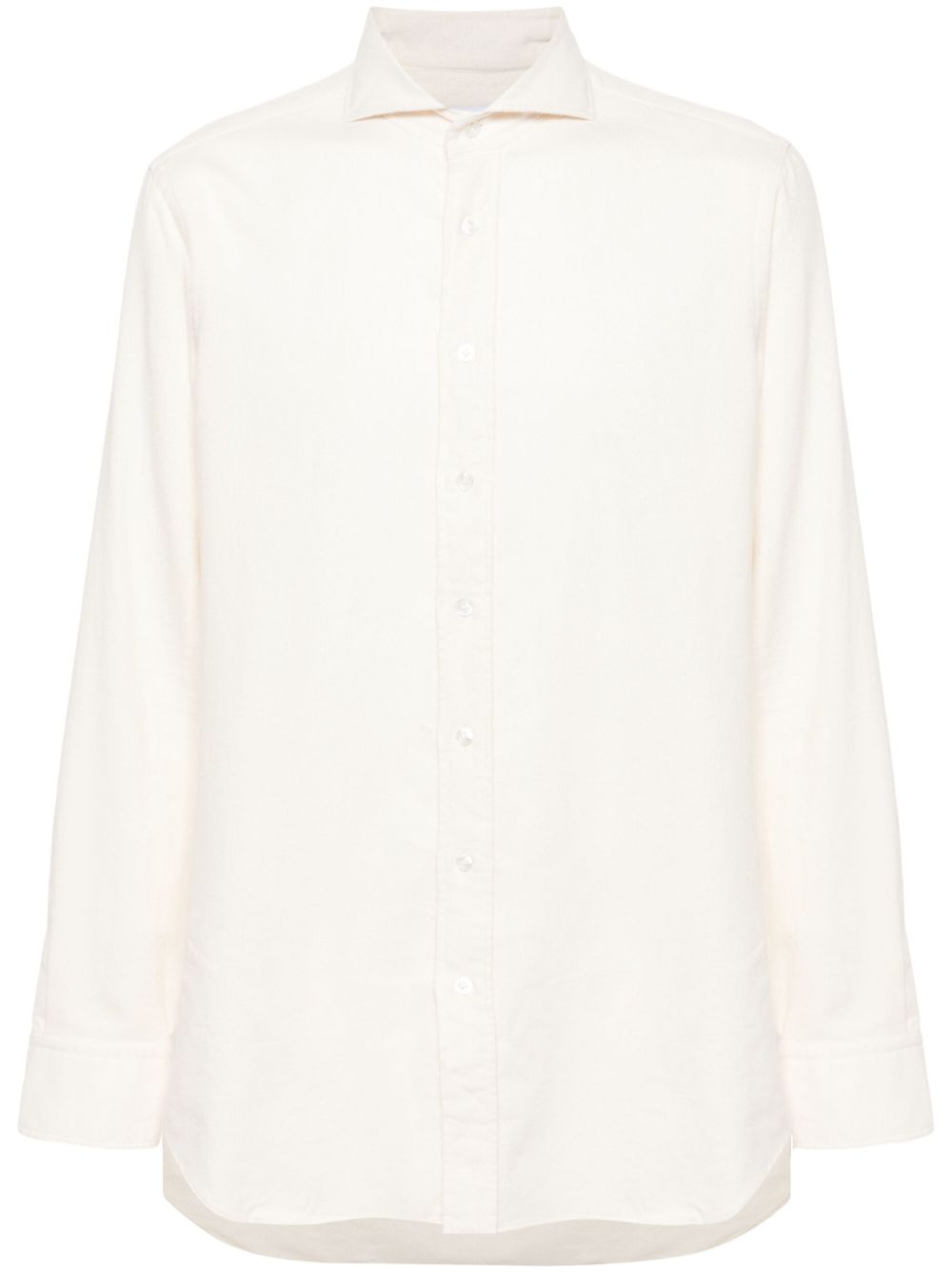 Lardini cutaway-collar flannel shirt - Neutrals von Lardini