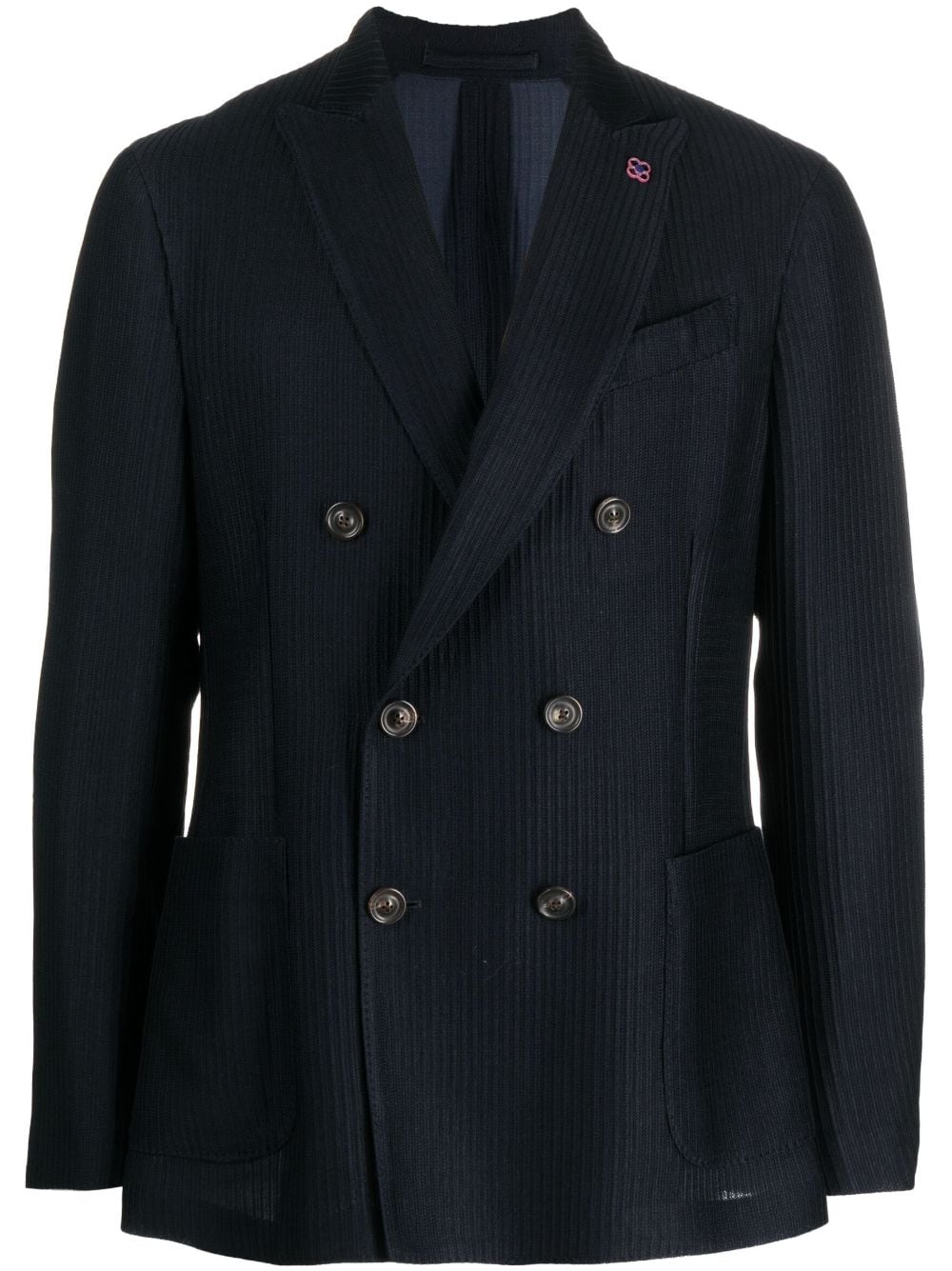 Lardini double-breasted cotton blazer - Blue von Lardini