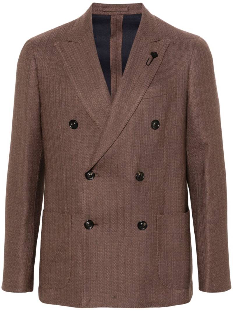 Lardini double-breasted cotton blazer - Brown von Lardini