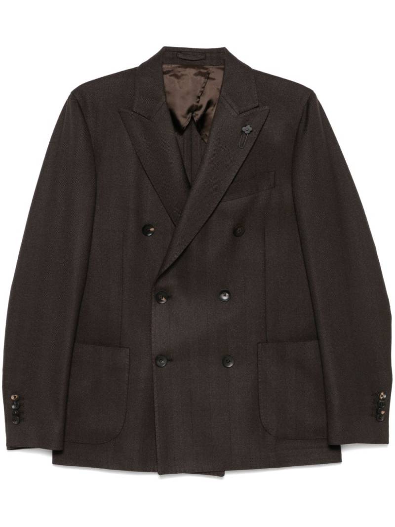 Lardini herringbone blazer - Brown von Lardini