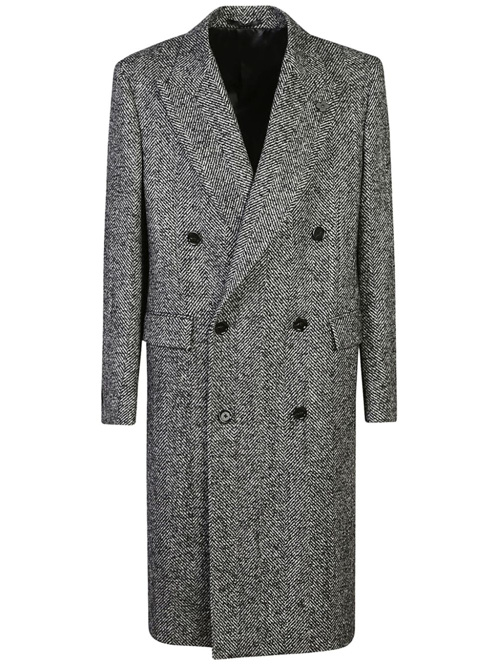 Lardini herringbone coat - Black von Lardini