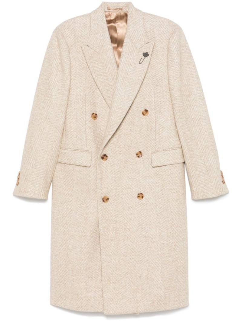 Lardini herringbone-pattern coat - Neutrals von Lardini