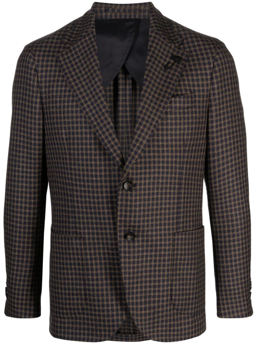 Lardini houndstooth-pattern two-tone blazer - Blue von Lardini