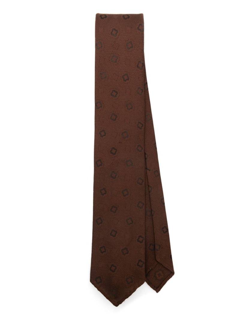 Lardini jacquard tie - Brown von Lardini