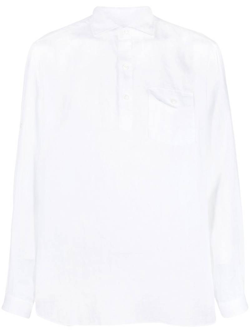 Lardini linen long-sleeve shirt - White von Lardini