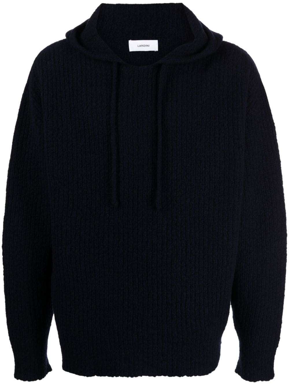 Lardini long-sleeve ribbed hoodie - Black von Lardini