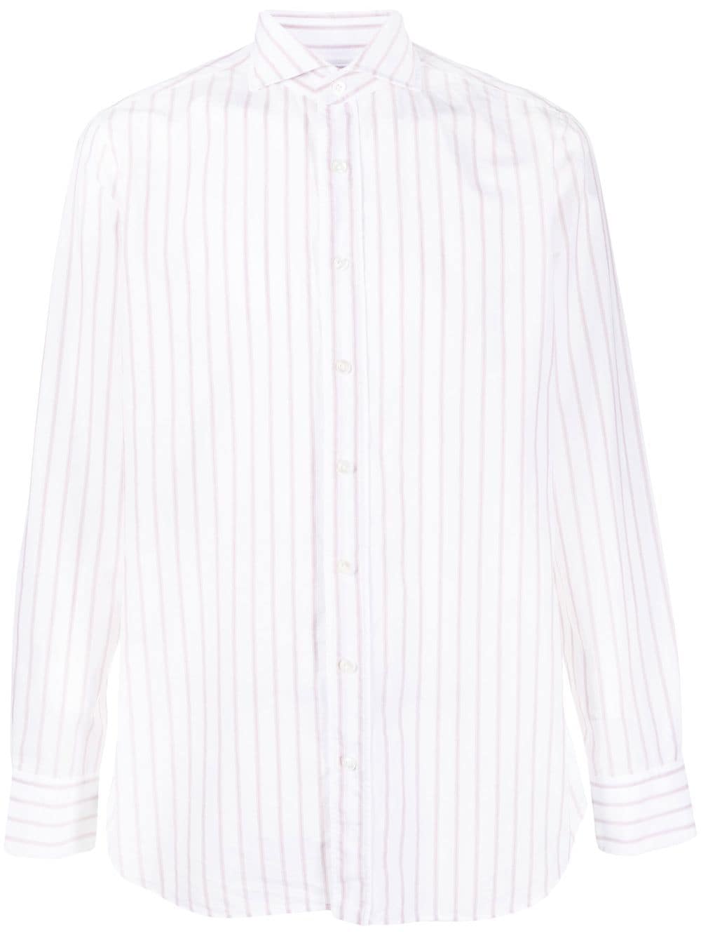 Lardini long-sleeved cotton-linen shirt - White von Lardini