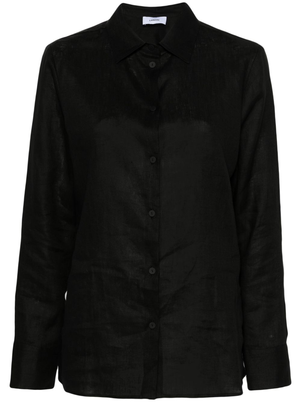 Lardini long-sleeves linen shirt - Black von Lardini