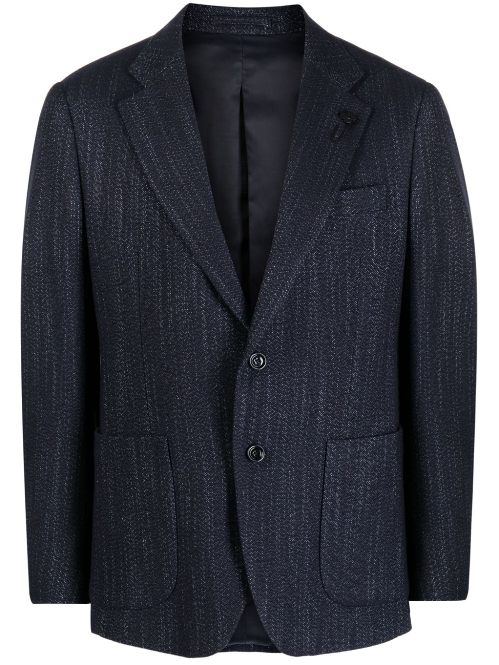 Lardini notched-lapels metallic-threading blazer - Black von Lardini