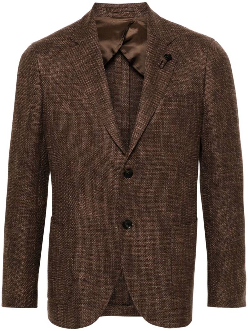 Lardini notched-lapels single-breasted blazer - Brown von Lardini