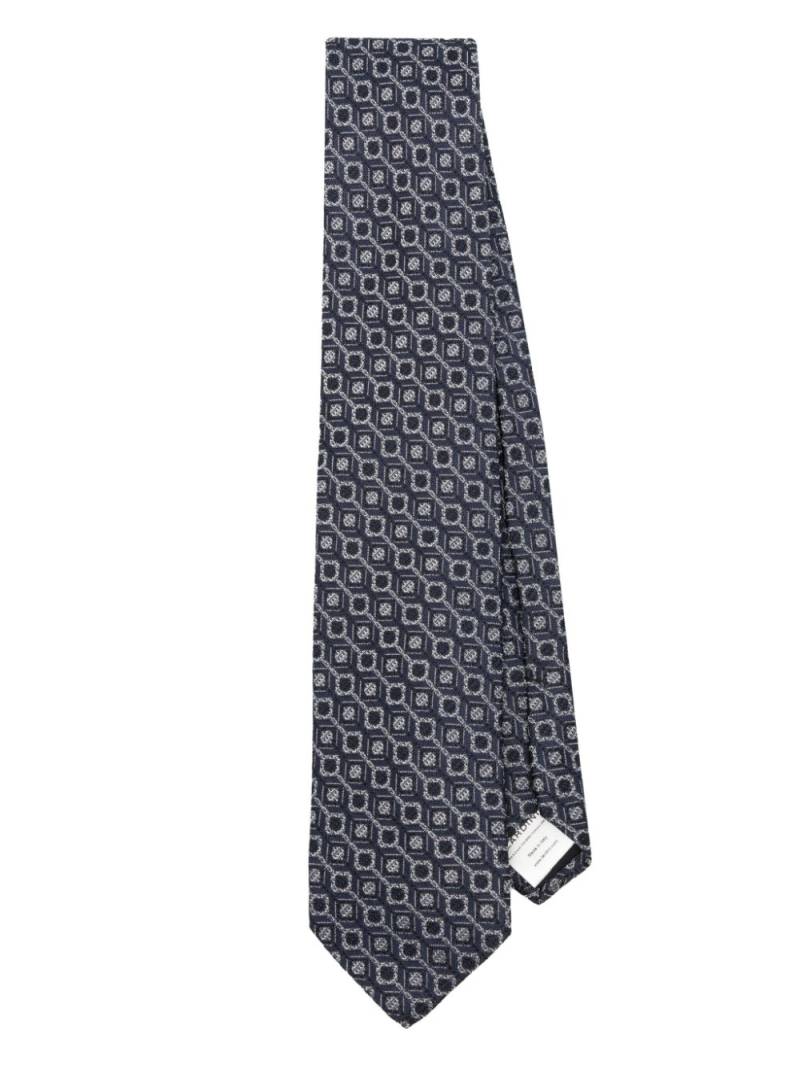 Lardini patterned-jacquard silk tie - Blue von Lardini