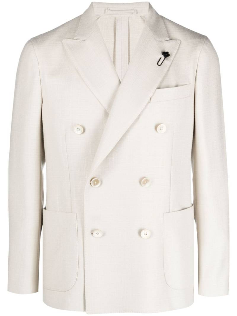 Lardini peak-lapel double-breasted blazer - Neutrals von Lardini