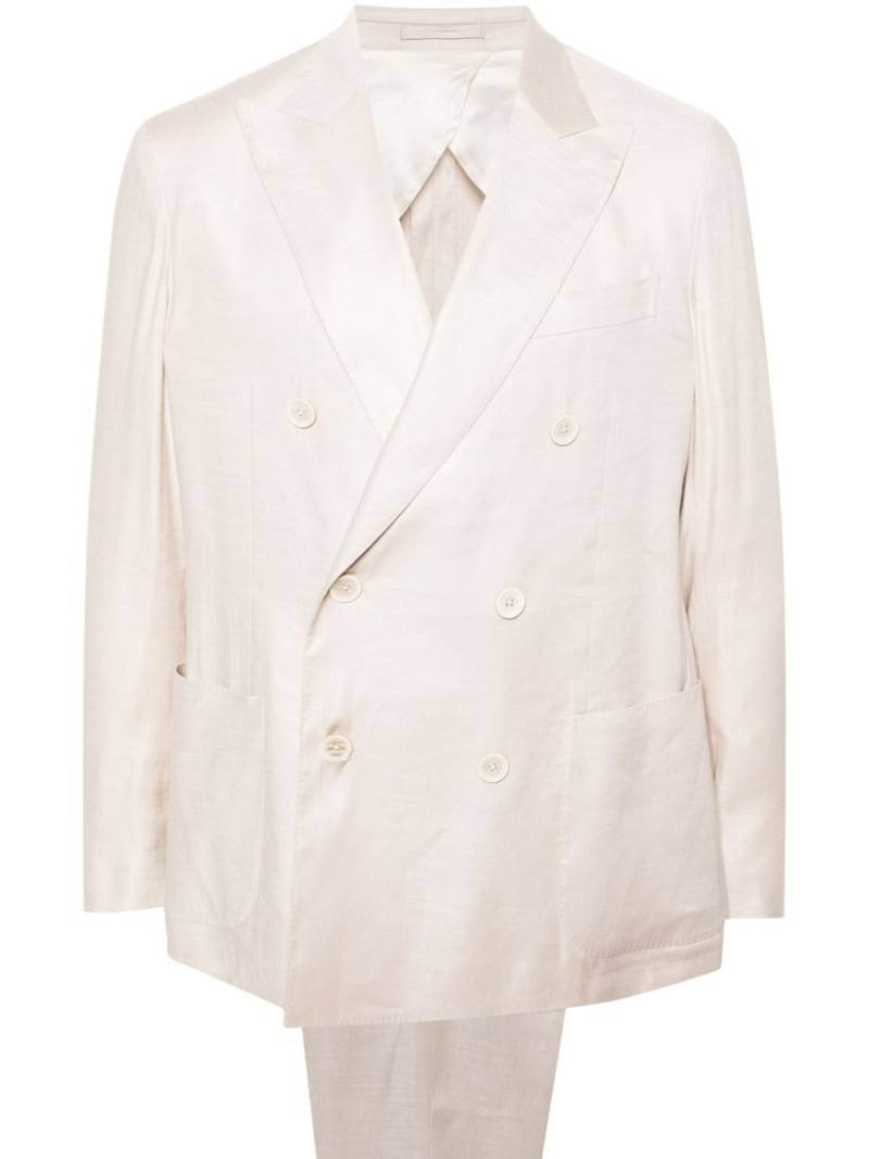 Lardini peak-lapels double-breasted suit - Neutrals von Lardini