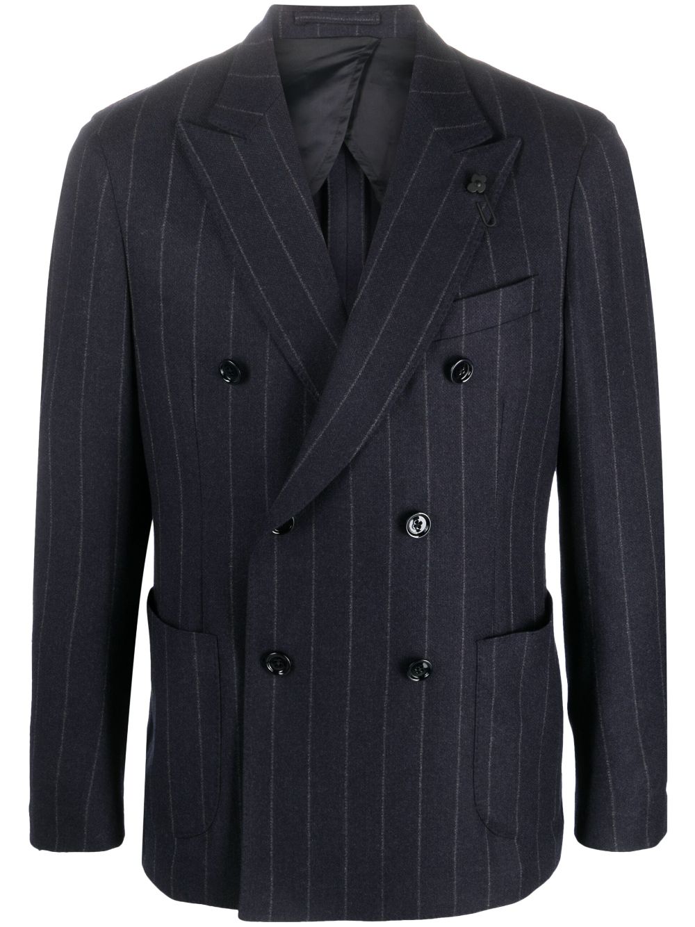 Lardini pinstriped double-breasted blazer - Blue von Lardini