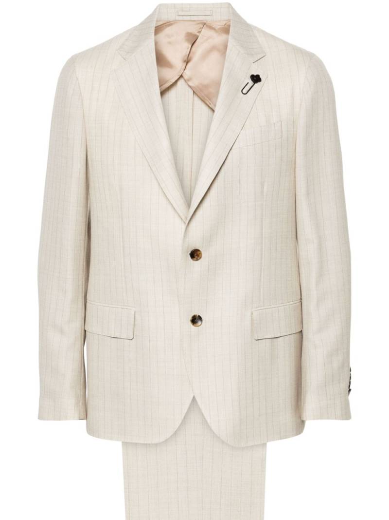 Lardini pinstriped lightweight-wool suit - Neutrals von Lardini