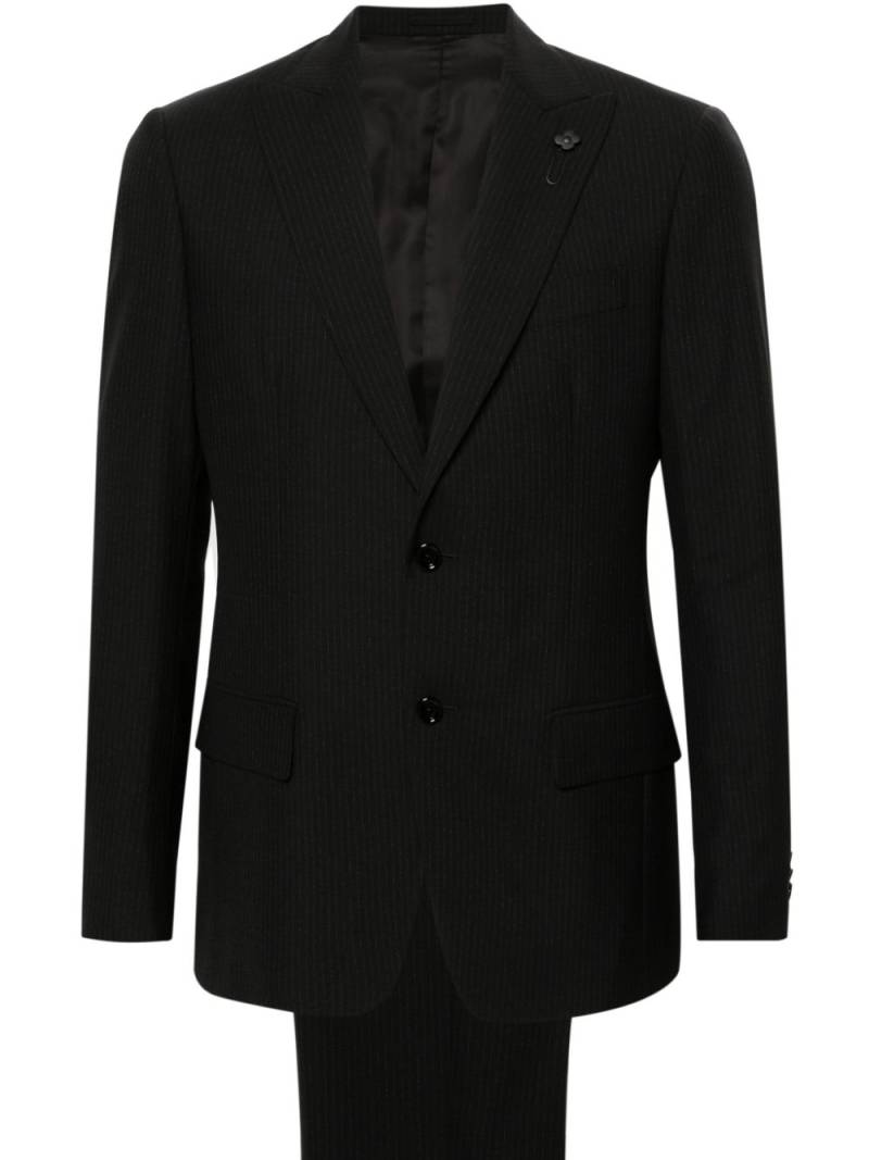 Lardini pinstriped single-breasted suit - Black von Lardini