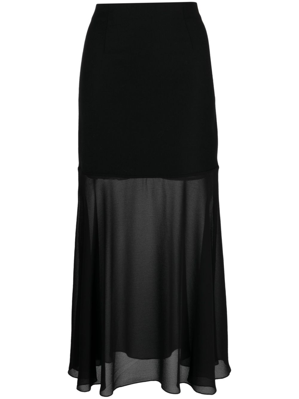 Lardini sheer-panel wool midi skirt - Black von Lardini