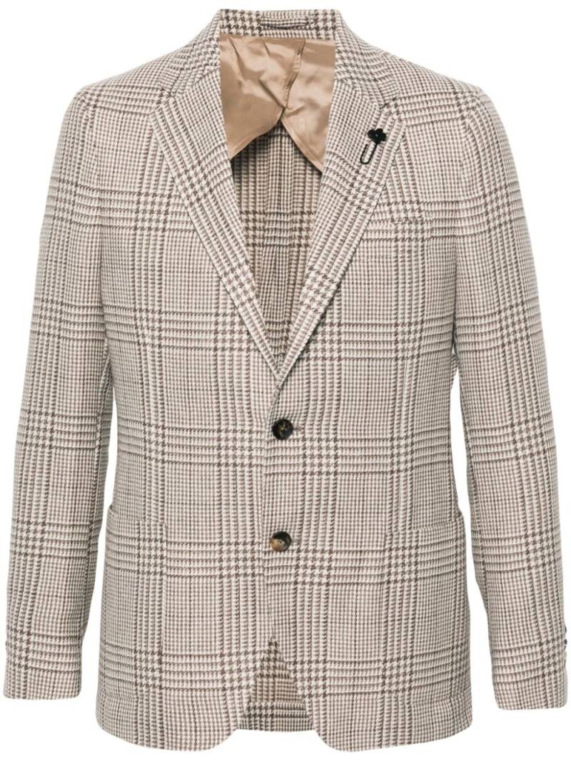 Lardini single-breasted checked blazer - Brown von Lardini