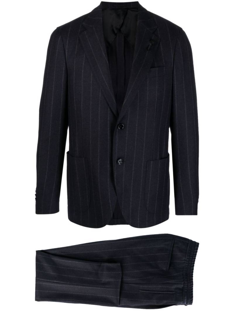 Lardini single-breasted pinstripe suit - Black von Lardini