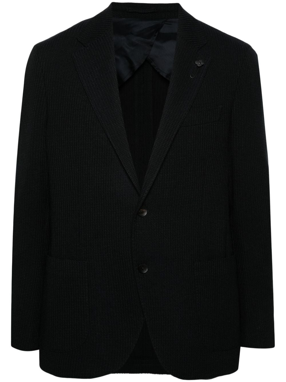 Lardini single-breasted textured blazer - Blue von Lardini