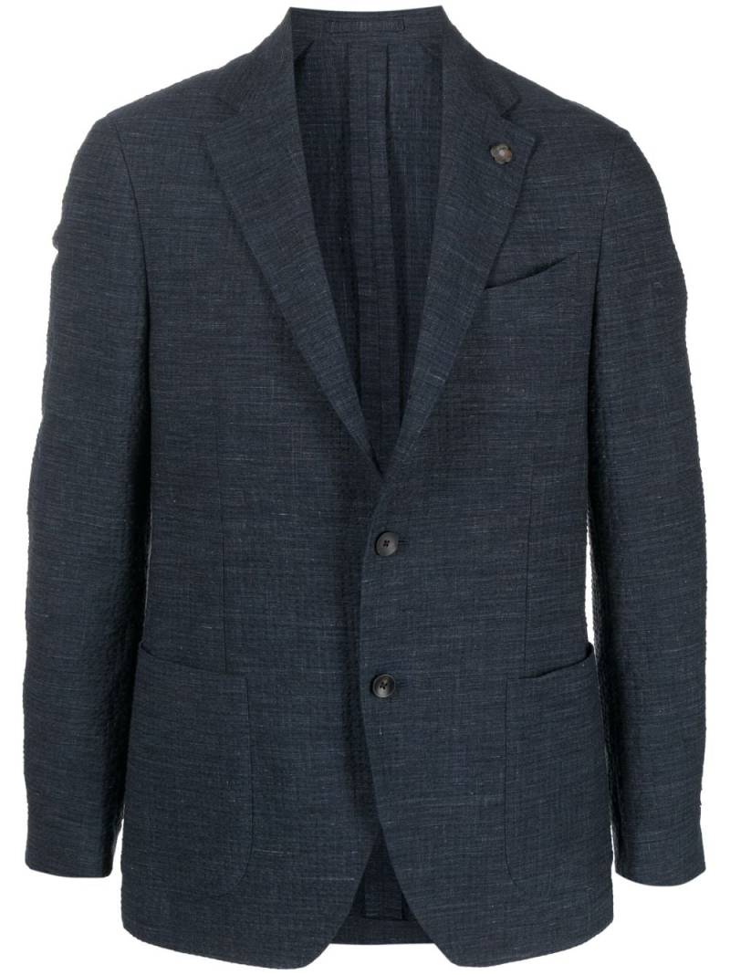 Lardini single-breasted textured-finish blazer - Blue von Lardini