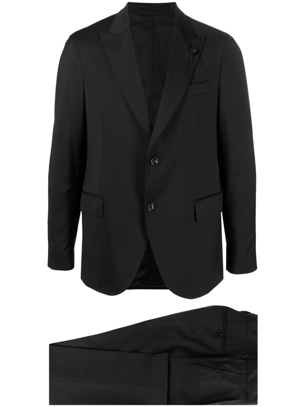 Lardini single-breasted two-piece wool suit - Black von Lardini