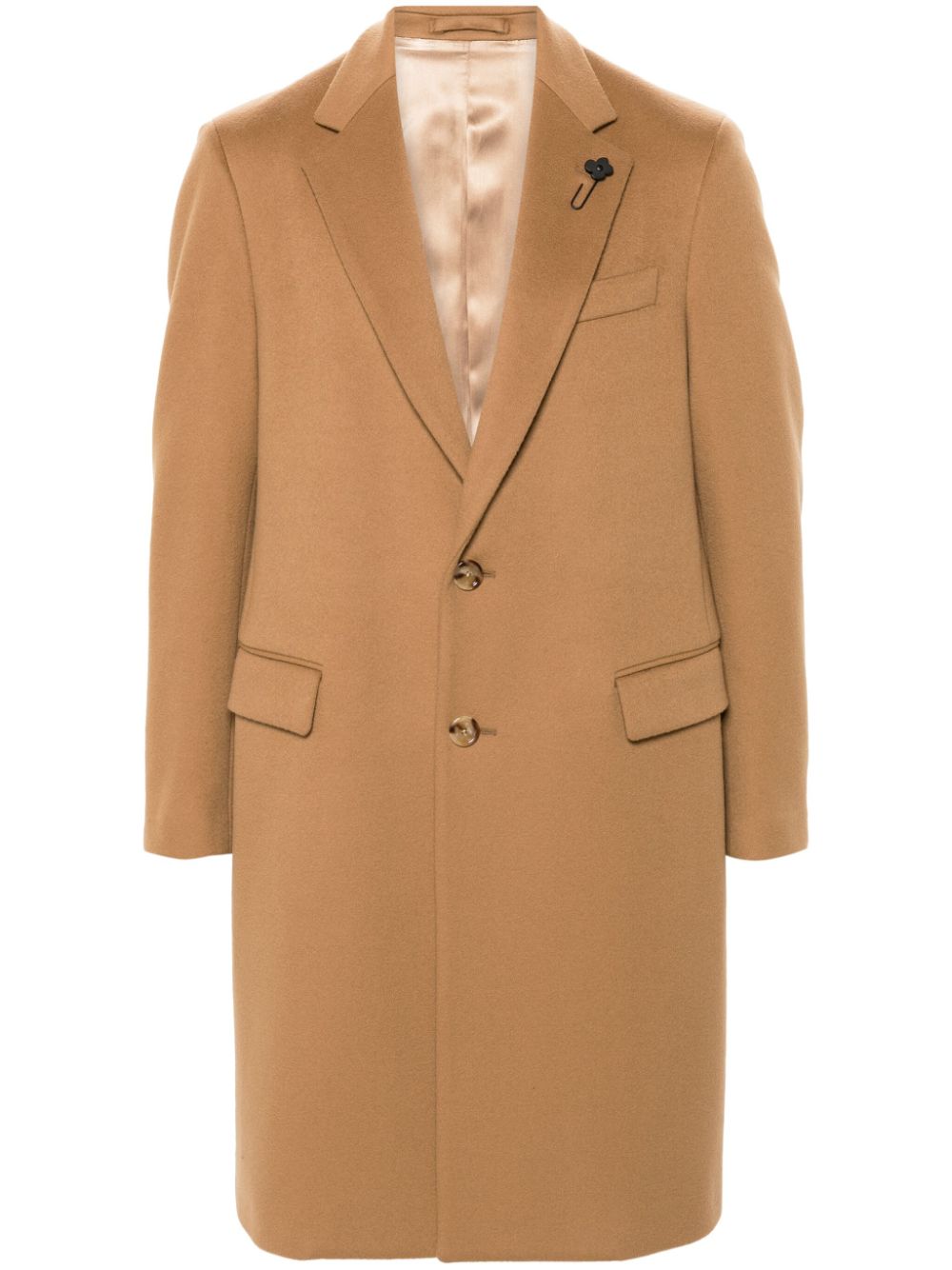 Lardini single-breasted virgin wool coat - Brown von Lardini